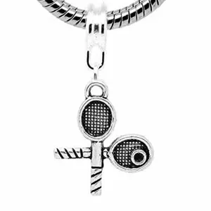 Tennis Racket European Bead Compatible for Most European Snake Chain Bracelet