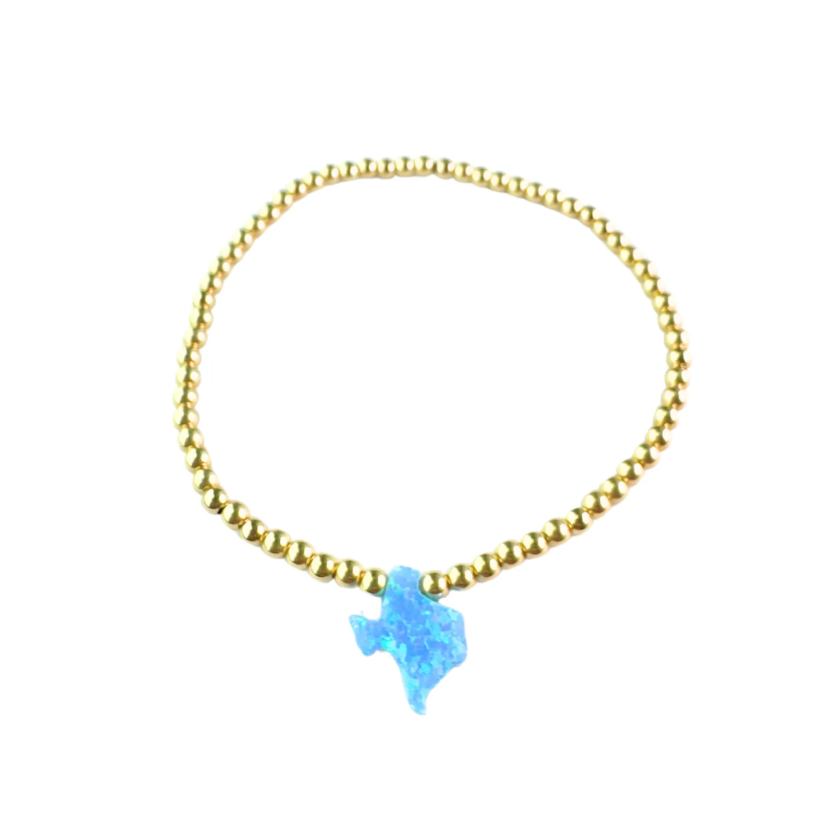 TEXAS | Opal Charm and 14K Gold Filled Beads Bracelet