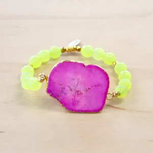 The Hillary - Pink Howlite & Jade Bracelet