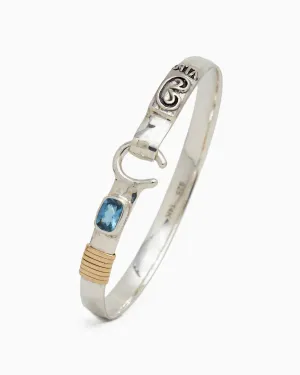 The Hook Bracelet with Stone, 6mm - Hampton Blue Topaz