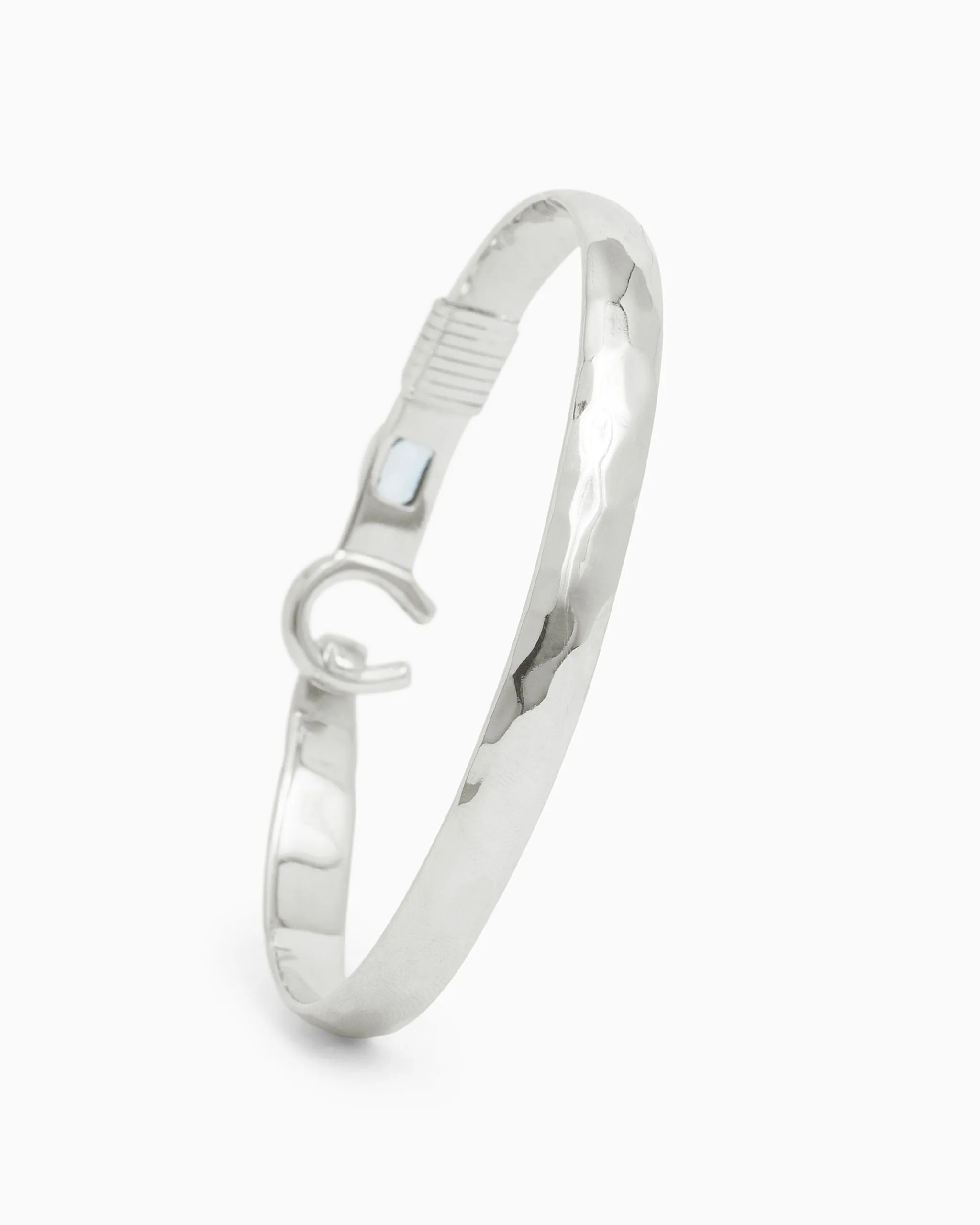 The Hook Bracelet with Stone, 6mm - Hampton Blue Topaz