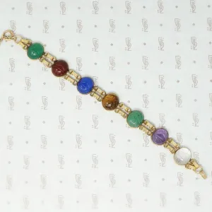 The Vintage 7 Stone Scarabs Bracelet