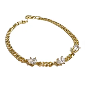 Three Side Drop Curb Bracelet
