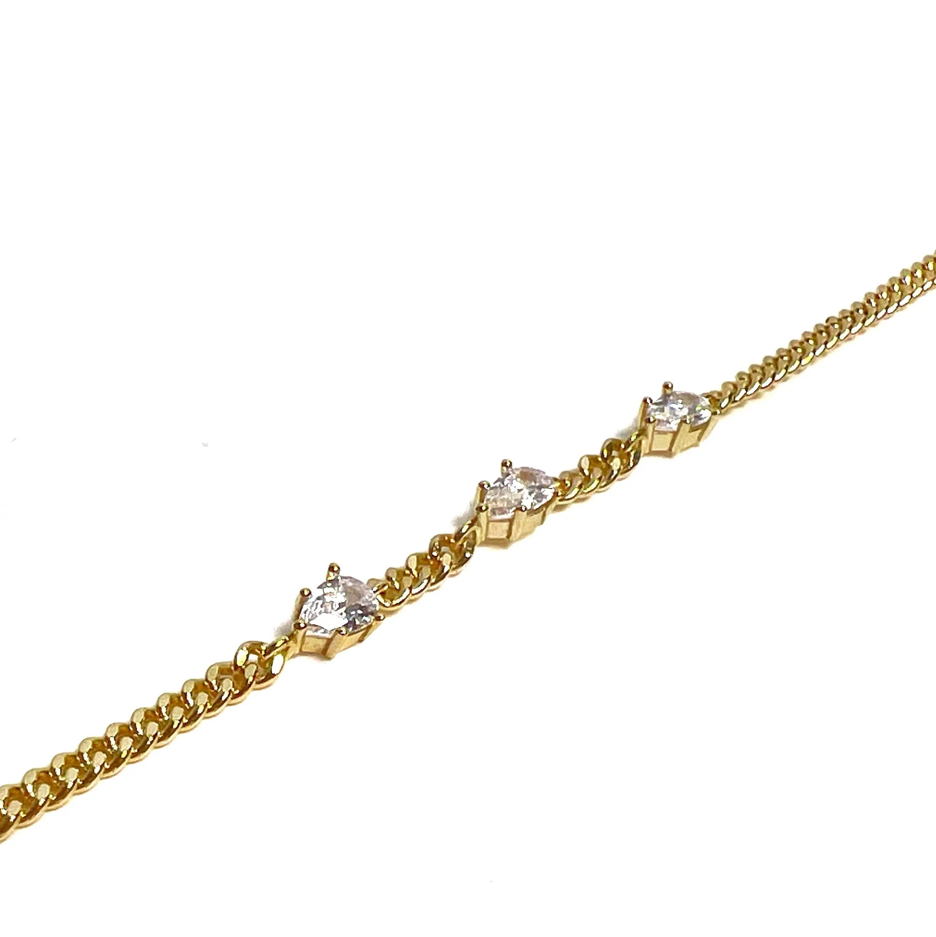 Three Side Drop Curb Bracelet