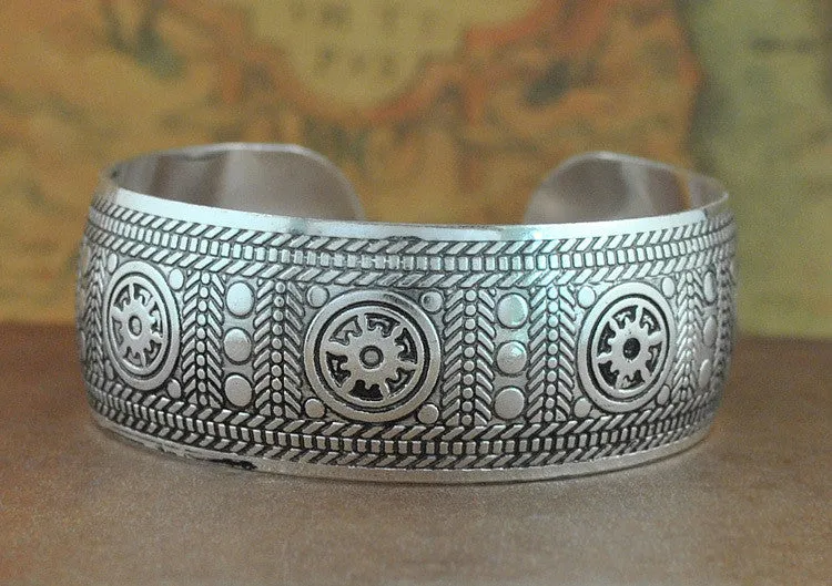 Tibetan Jewelry Vintage Silver Bangles Antique Tibetan Silver Cuff Bracelets