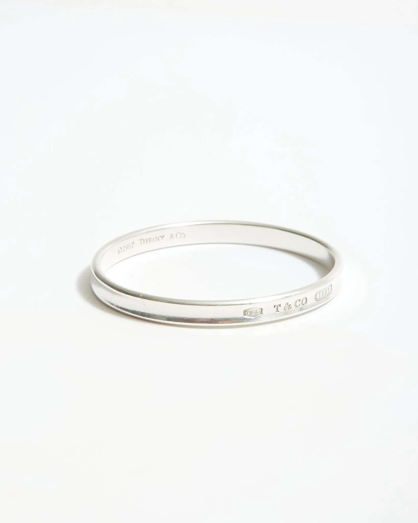 Tiffany Sterling Silver 1837 Oval Bangle Bracelet