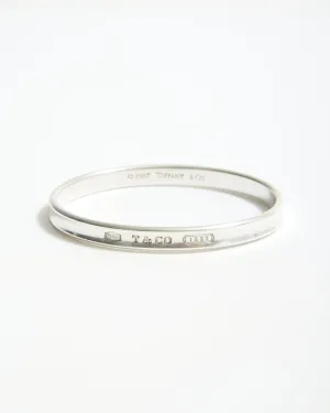 Tiffany Sterling Silver 1837 Oval Bangle Bracelet