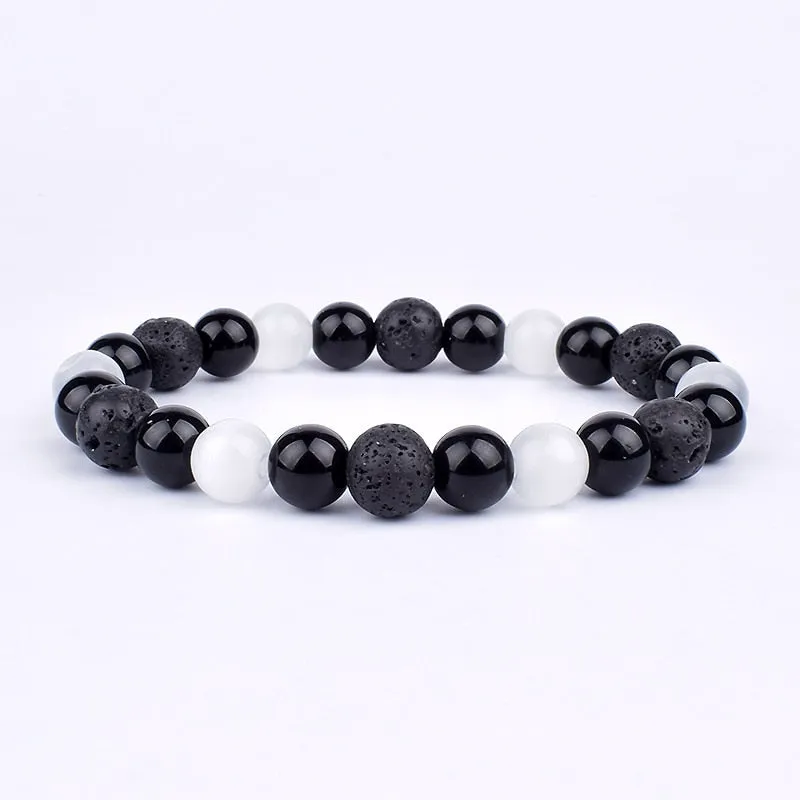 Tiger Eye & Hematite Bracelets Natural Obsidian Beads