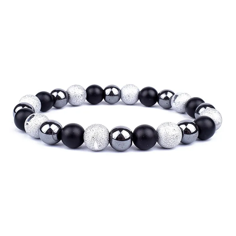 Tiger Eye & Hematite Bracelets Natural Obsidian Beads