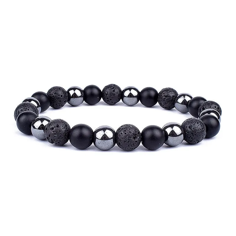 Tiger Eye & Hematite Bracelets Natural Obsidian Beads