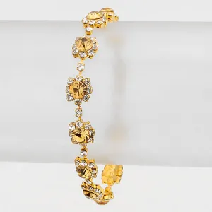 Topaz Round Crystal Rhinestone Rosette Evening Bracelet | 192329