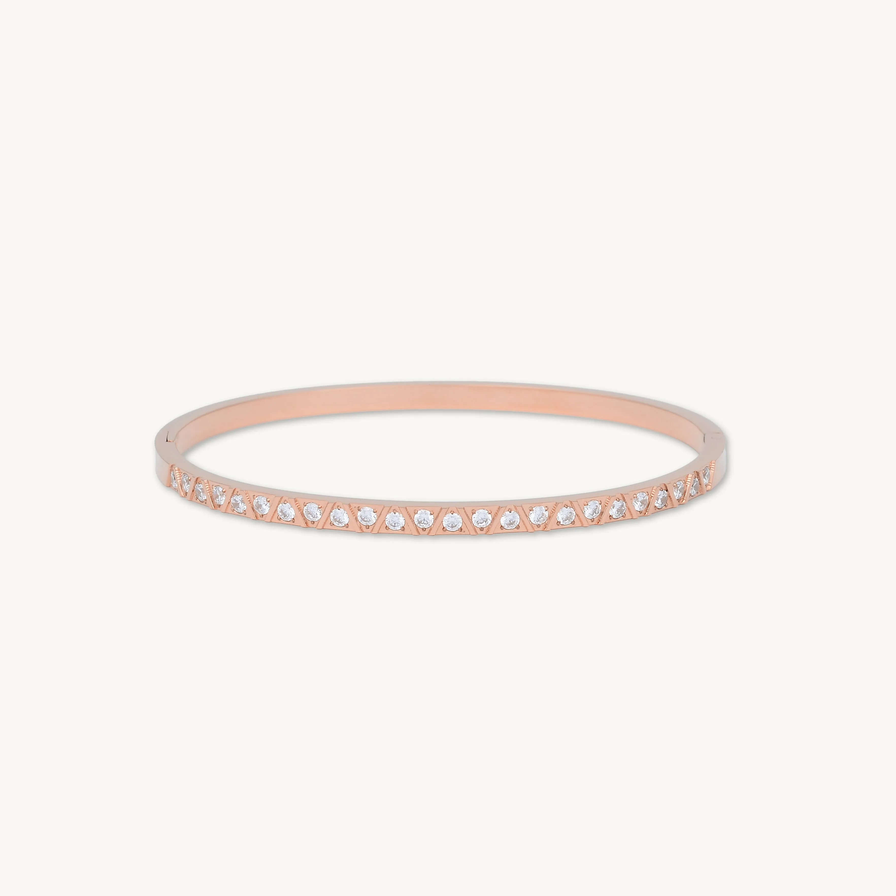 Triangle Sapphire Hinged Bangle Bracelet