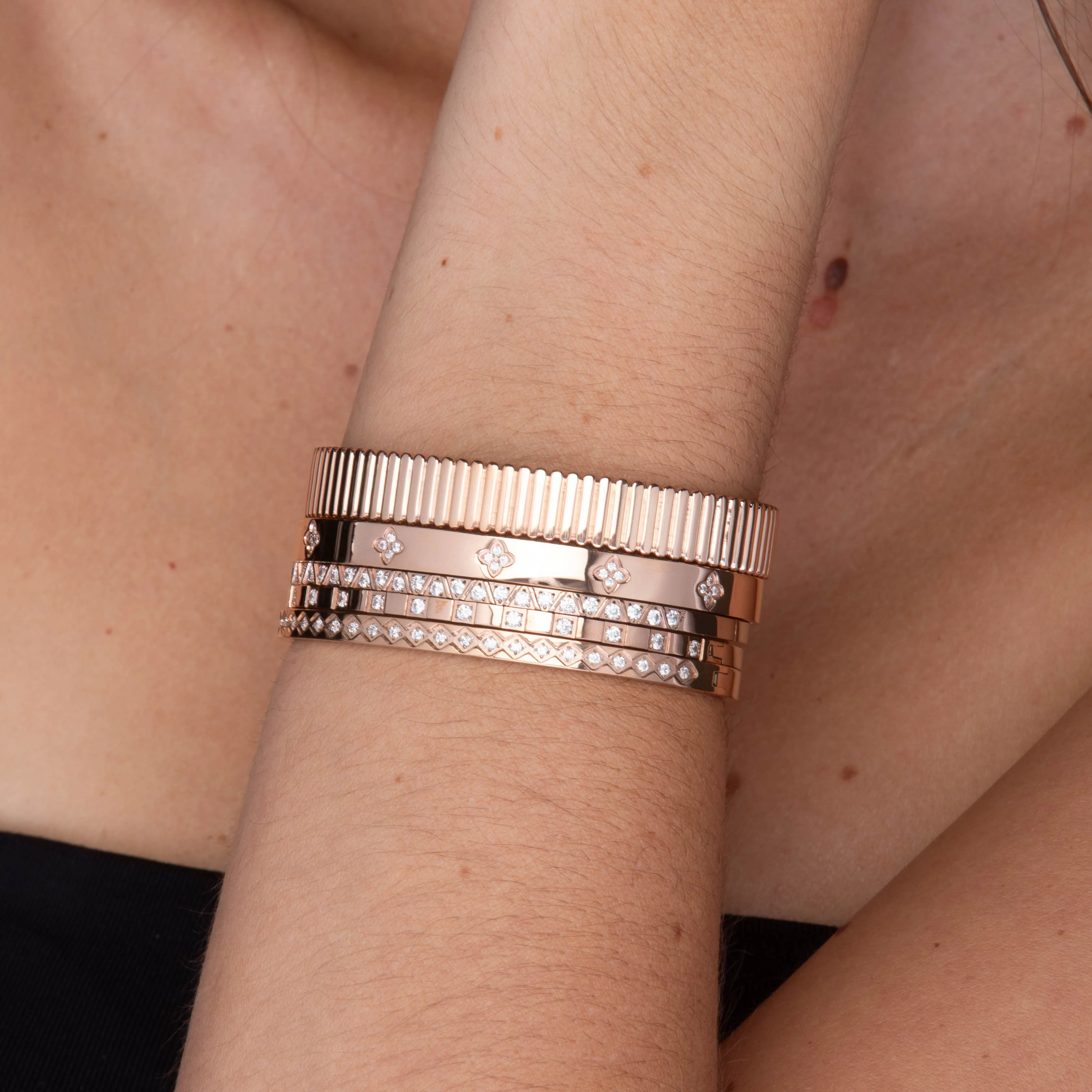 Triangle Sapphire Hinged Bangle Bracelet