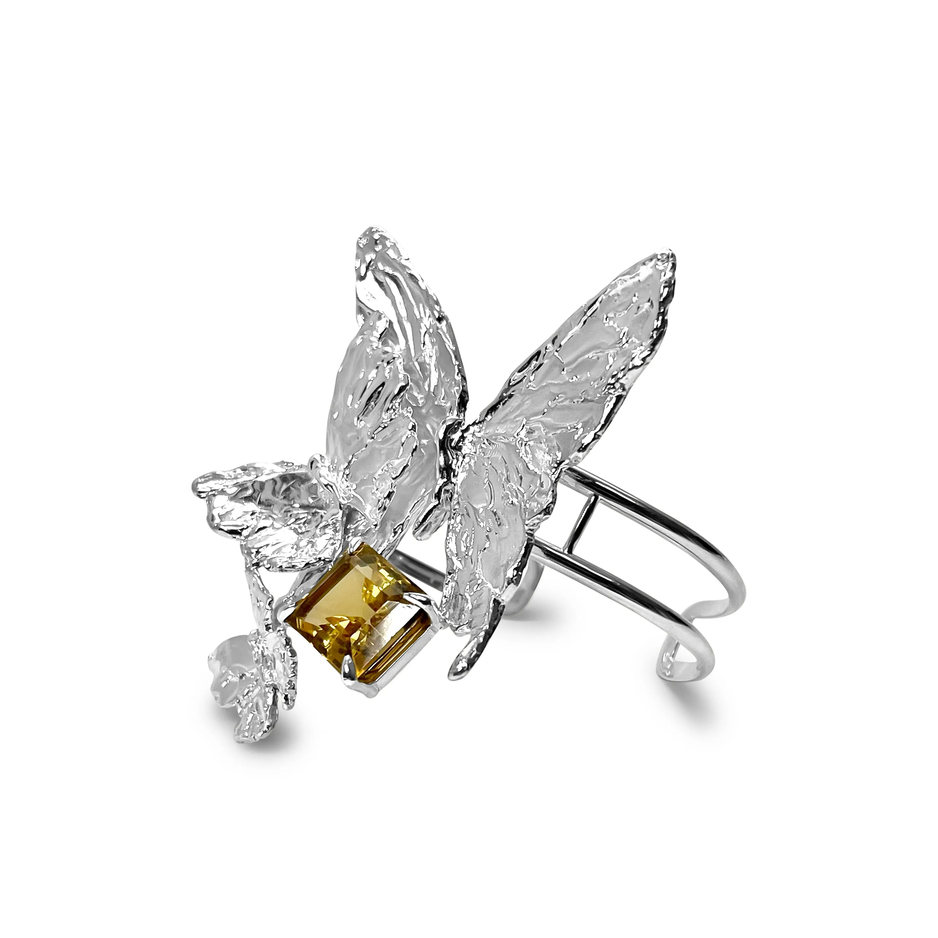Triple Butterfly Cuff in Citrine