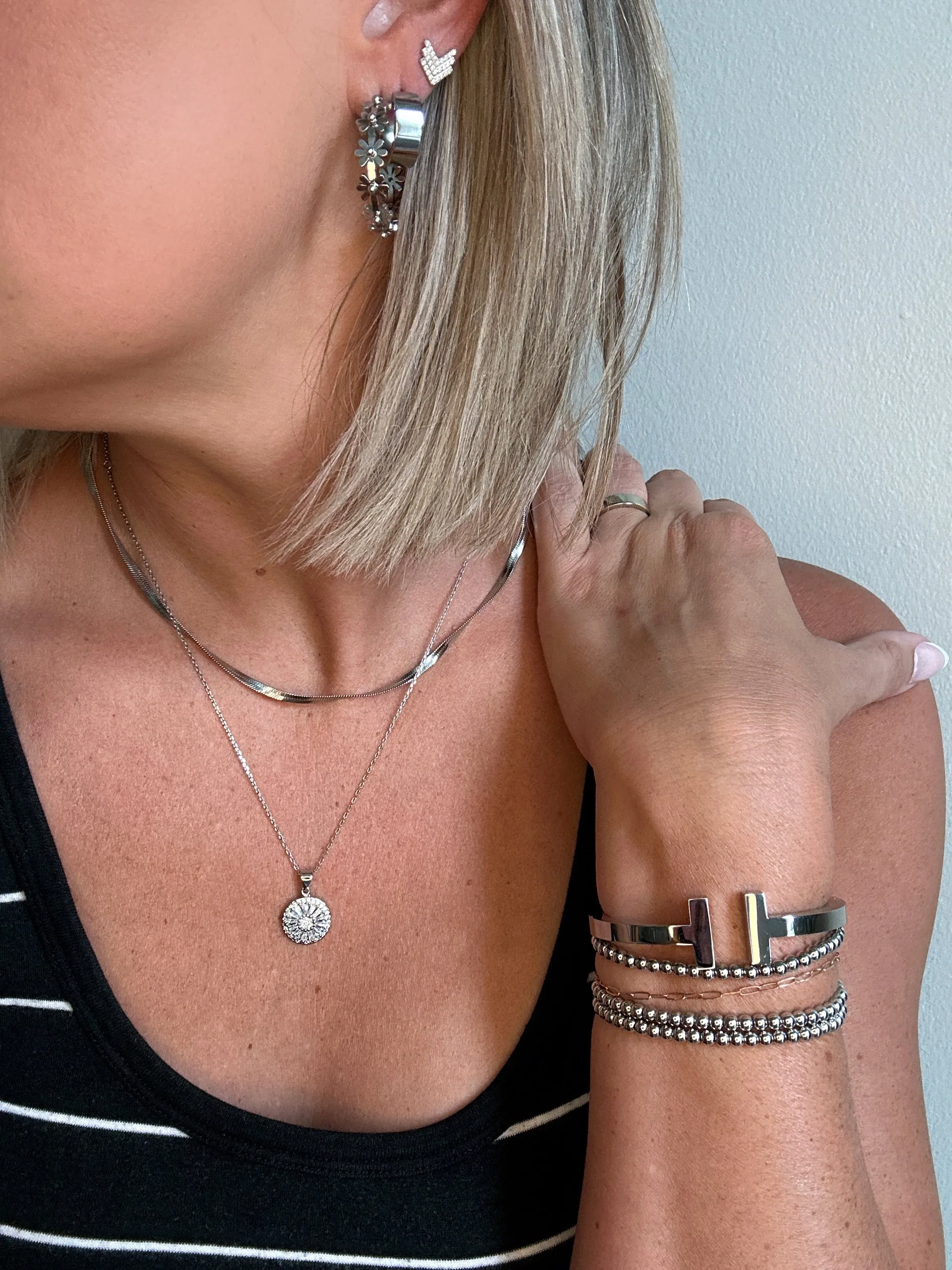 Triple Silver Stack Bracelets