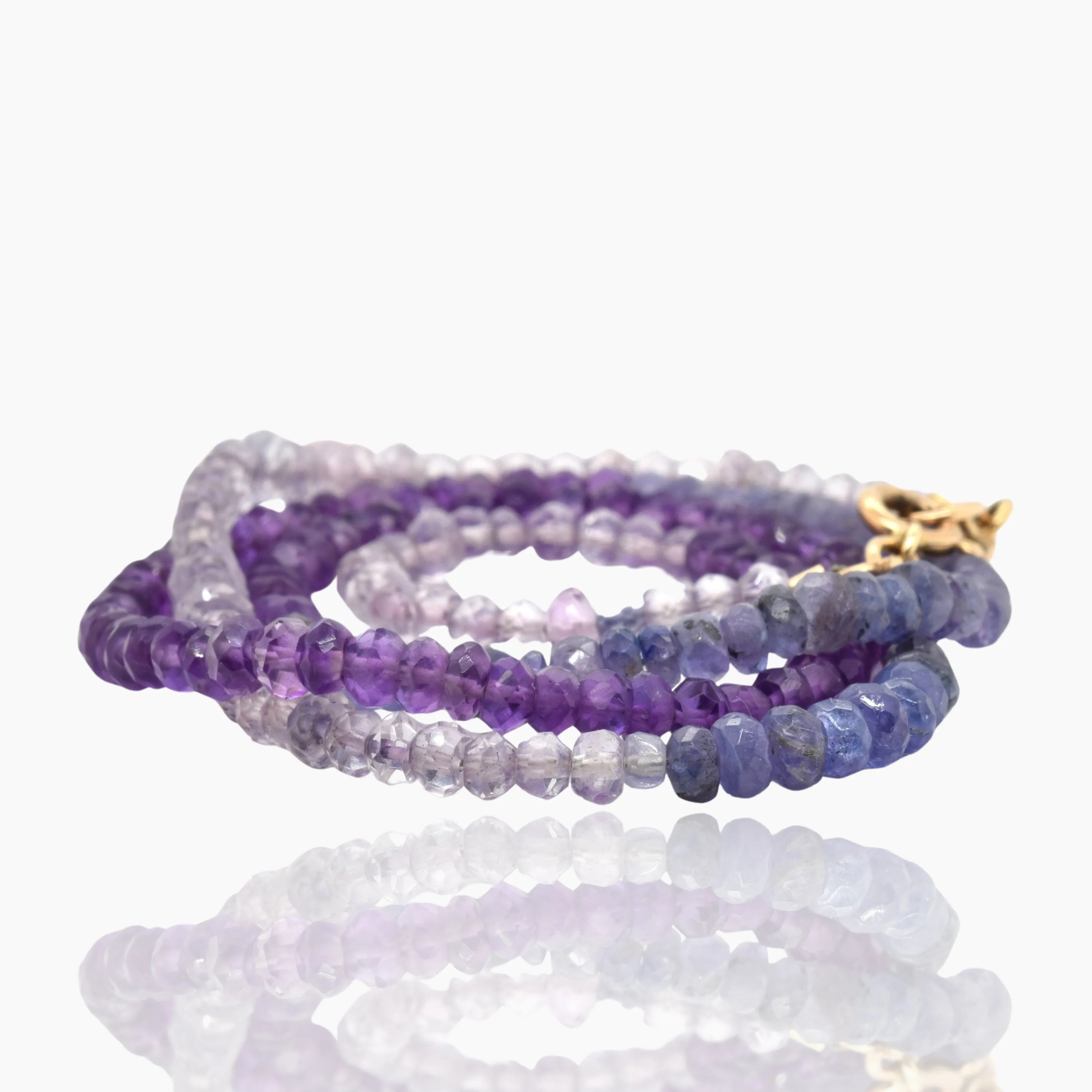Triple Wrap Tanzanite Amethyst Bracelet/Necklace