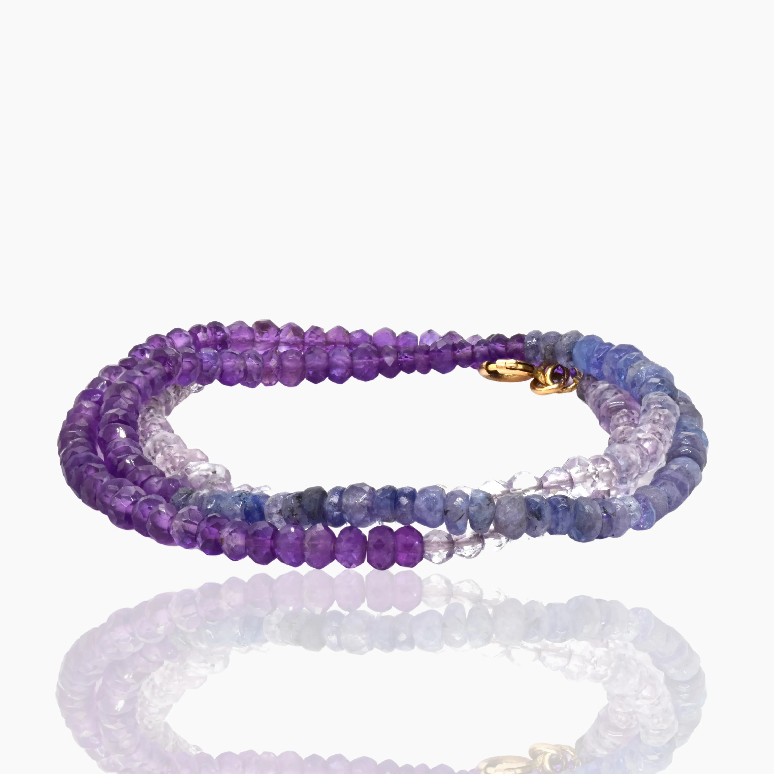 Triple Wrap Tanzanite Amethyst Bracelet/Necklace