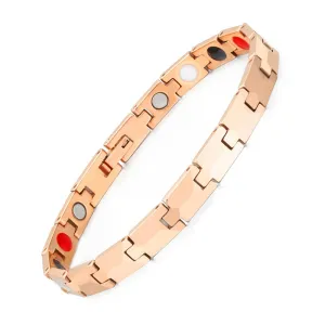 Tungsten Energy Bracelet 5-in-1. Rose Gold Color. Model BR-TNG-303