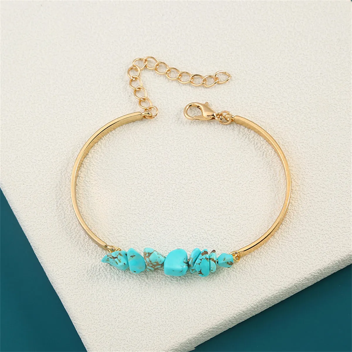 Turquoise & 18K Gold-Plated Bracelet