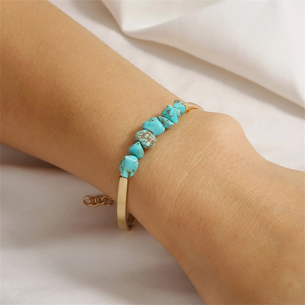Turquoise & 18K Gold-Plated Bracelet