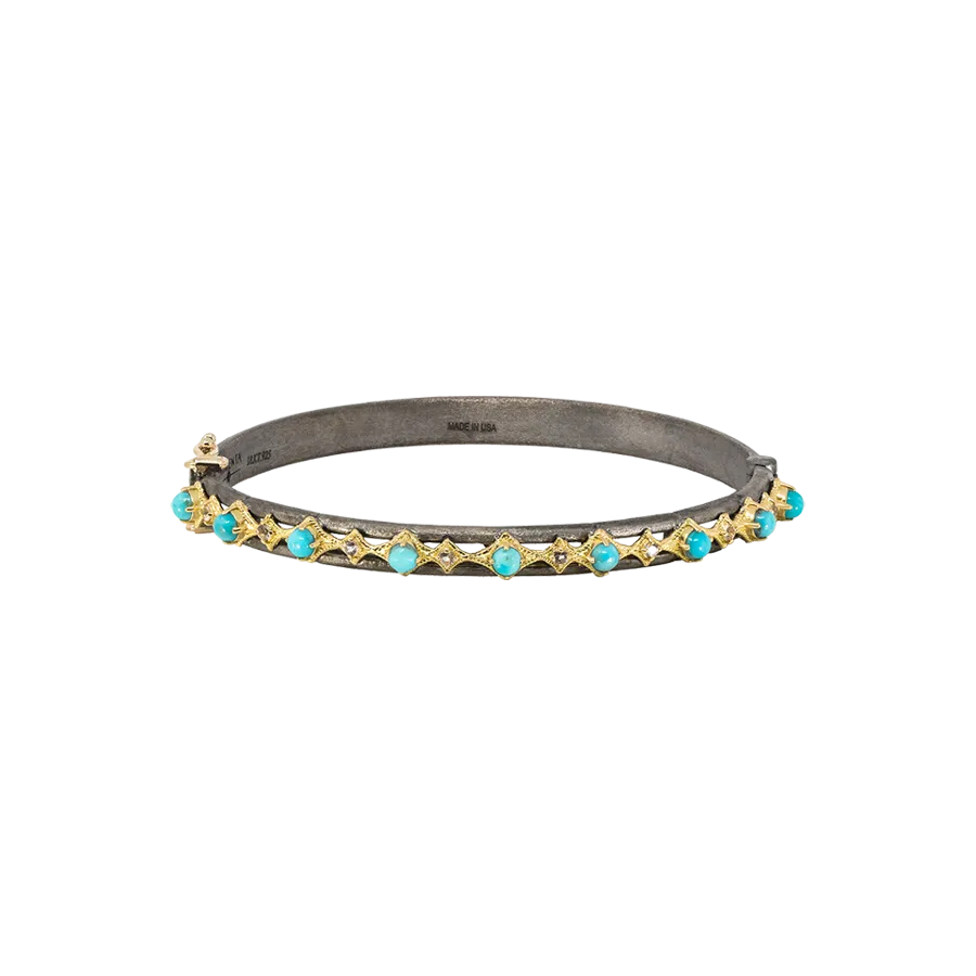 TURQUOISE LONDON BLUE TOPAZ CRIVELLI HUGGIE BRACELET