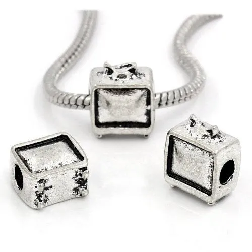 Tv Set Bead Spacer for Snake Chain Charm Bracelet