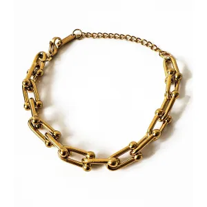 Una 18K Gold U Shaped Horseshoe Bracelet