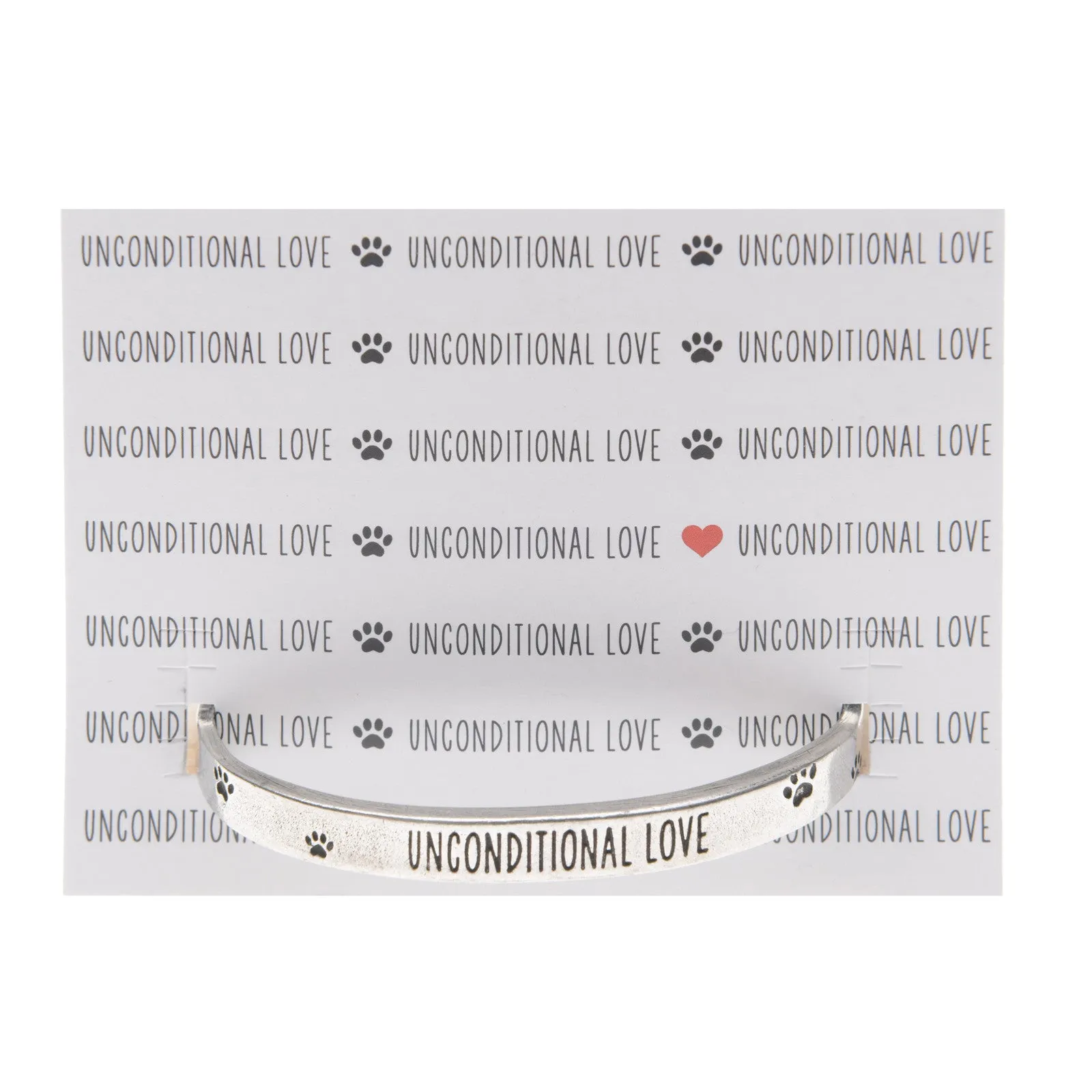 Unconditional Love Cuff Inspirational Jewelry Bracelet - Pet Sympathy or Memorial Gift