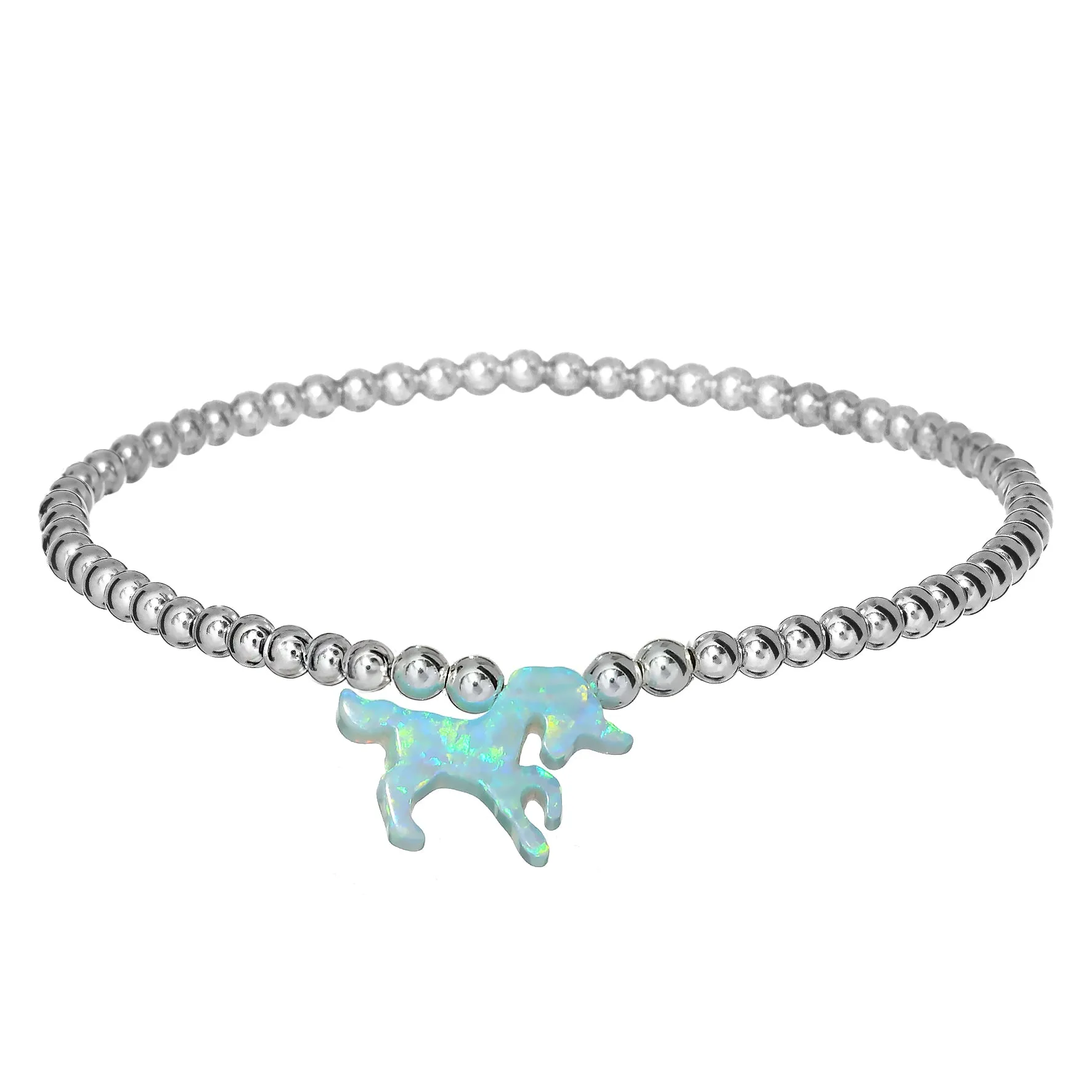 UNICORN | Opal Charm and 14K Gold Filled Beads Bracelet