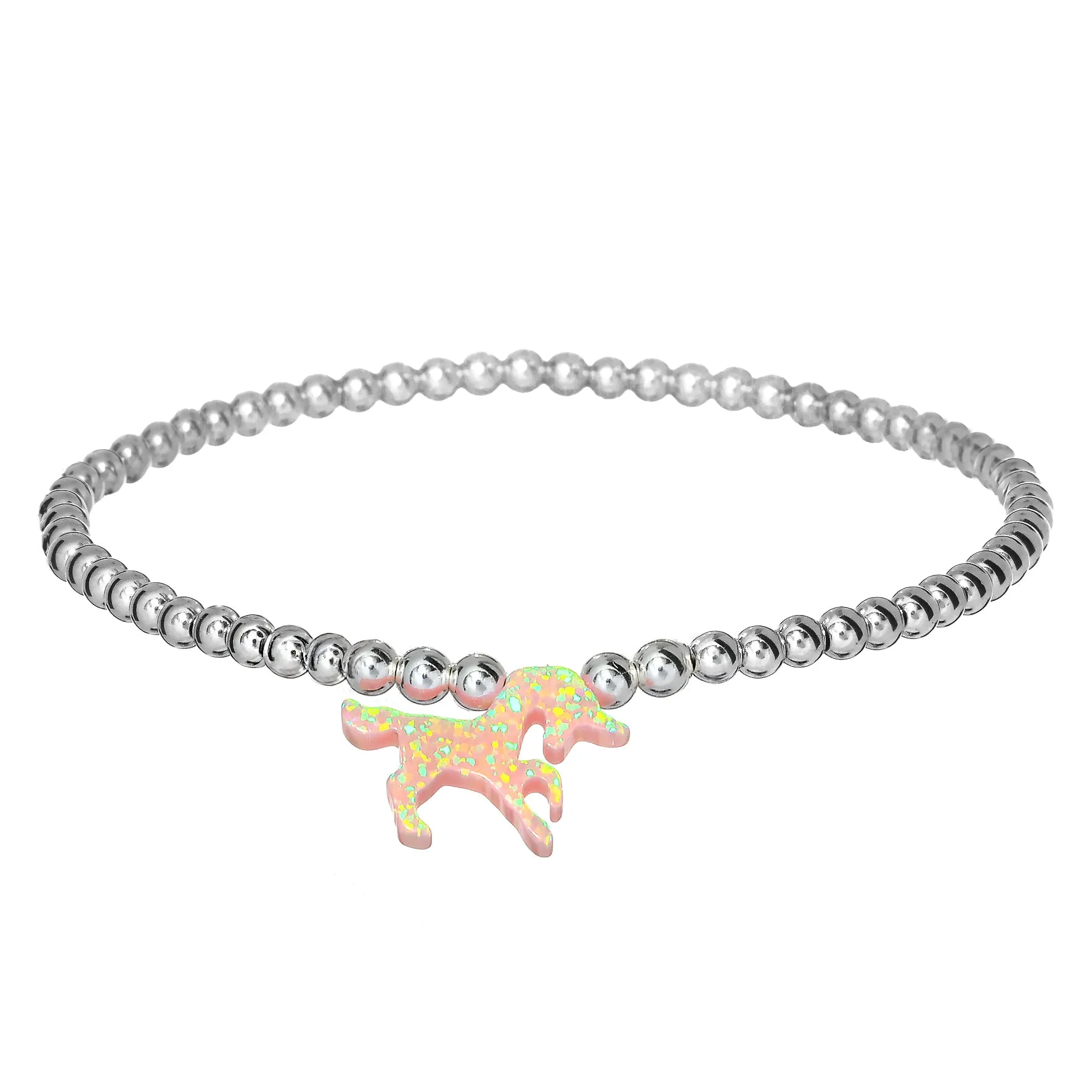 UNICORN | Opal Charm and 14K Gold Filled Beads Bracelet