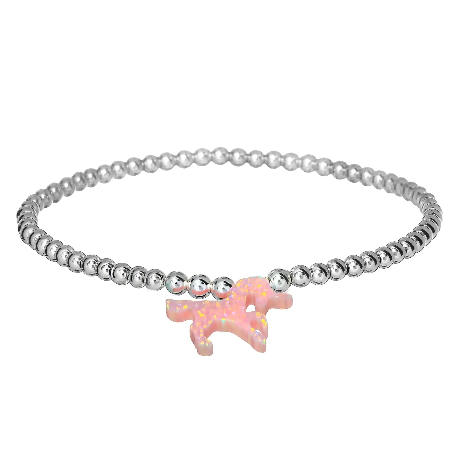 UNICORN | Opal Charm and 14K Gold Filled Beads Bracelet