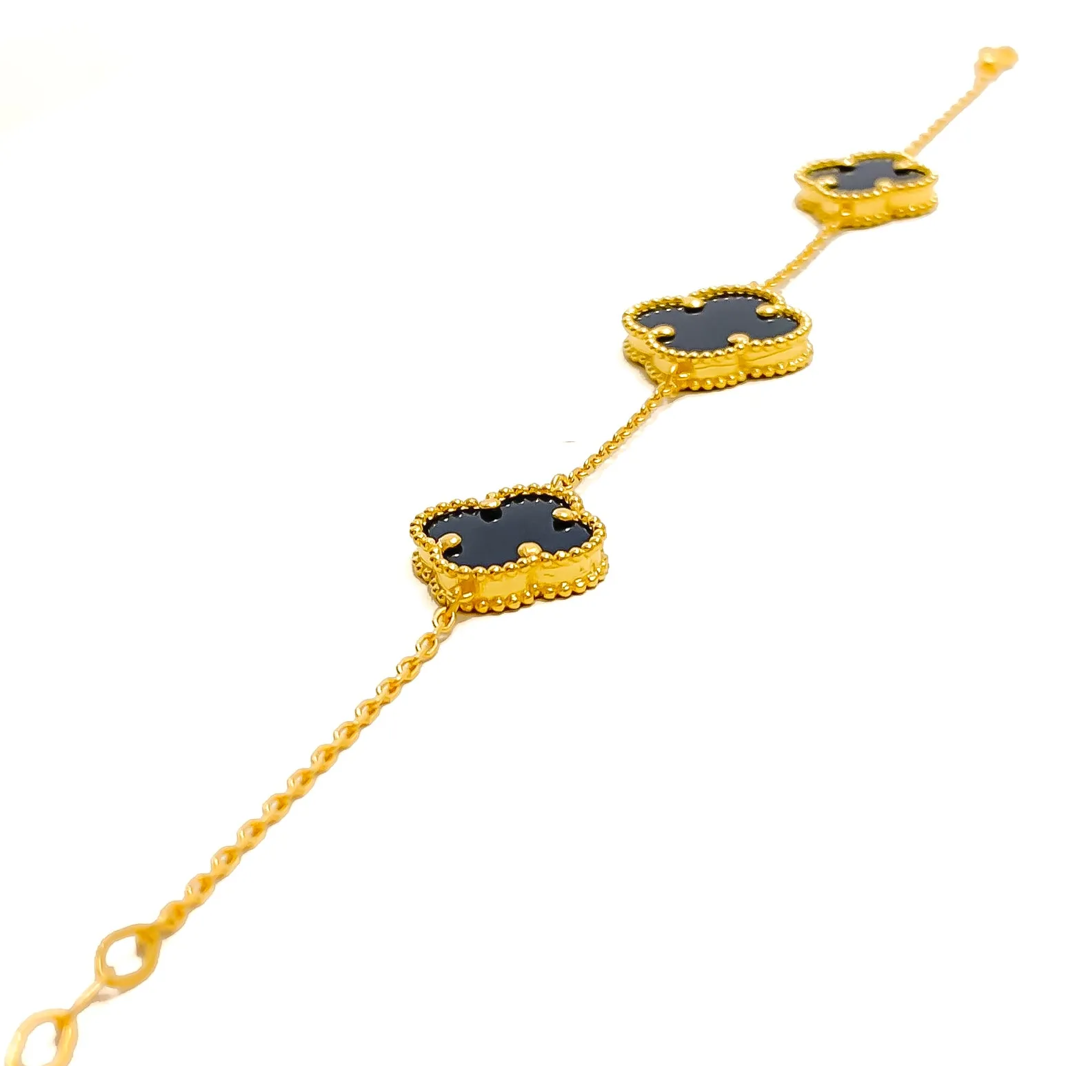 Versatile Lovely 21k Gold Clover Bracelet