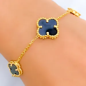 Versatile Lovely 21k Gold Clover Bracelet