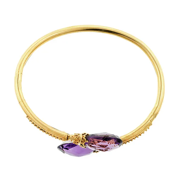 Victorian Amethyst Crossover Bangle Bracelet