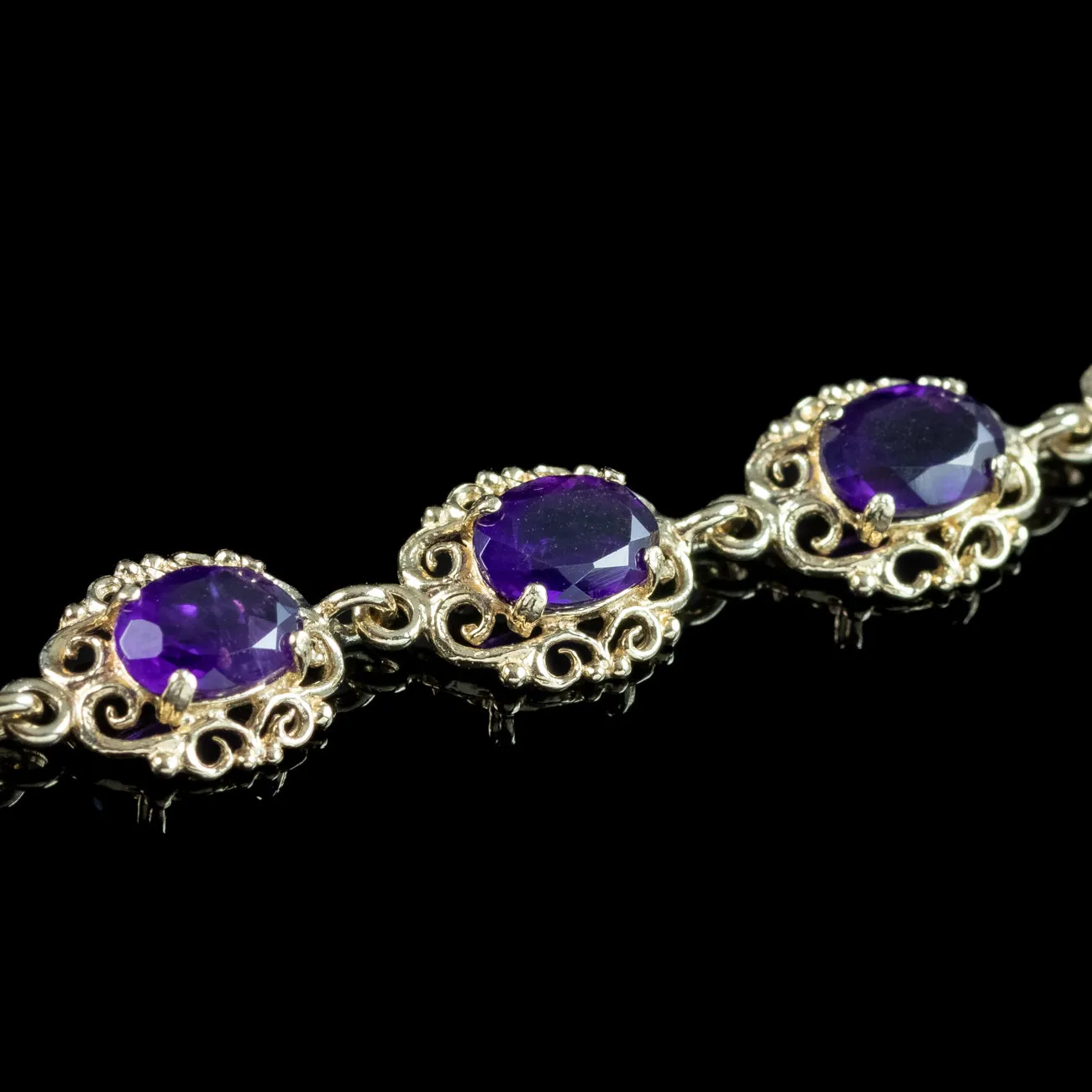 Victorian Style Amethyst Bracelet 9ct Gold
