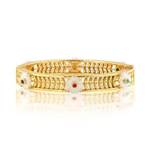 Villandry Fleur Vine Hinged Bangle, S/M - Multi