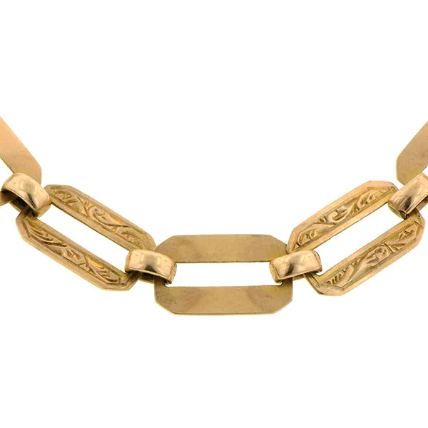 Vintage Engraved Link Bracelet
