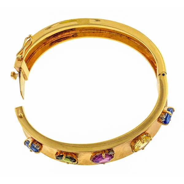 Vintage Sapphire,Tourmaline & Diamond Bracelet
