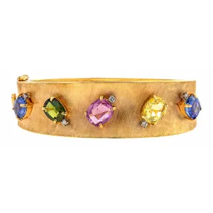 Vintage Sapphire,Tourmaline & Diamond Bracelet
