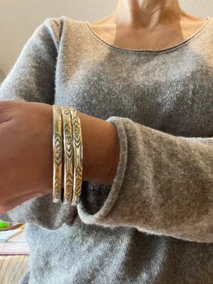 Vintage Silver Bangle Bracelets Set of 3