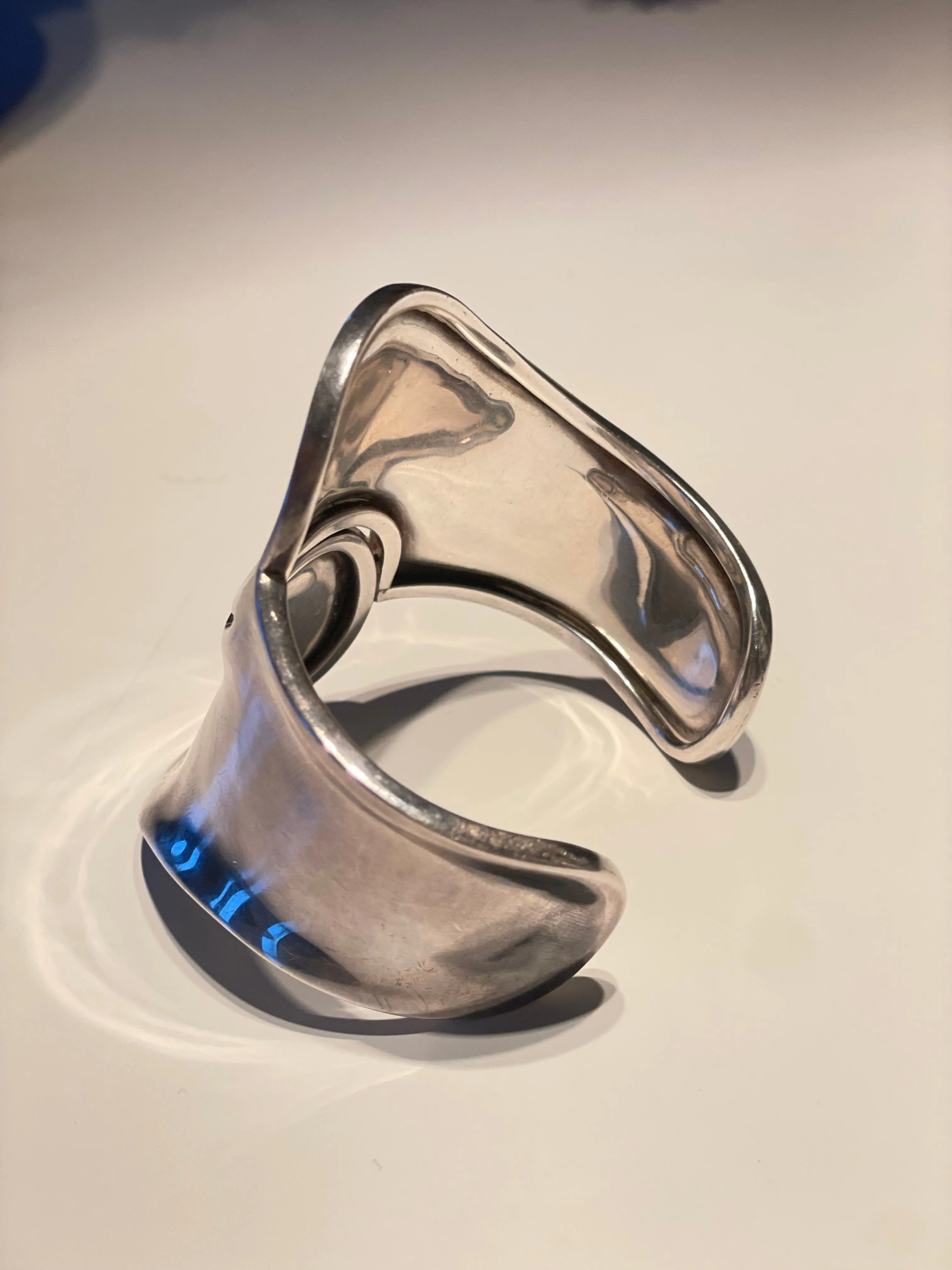Vintage Sterling Silver Modernist Cuff Bracelet