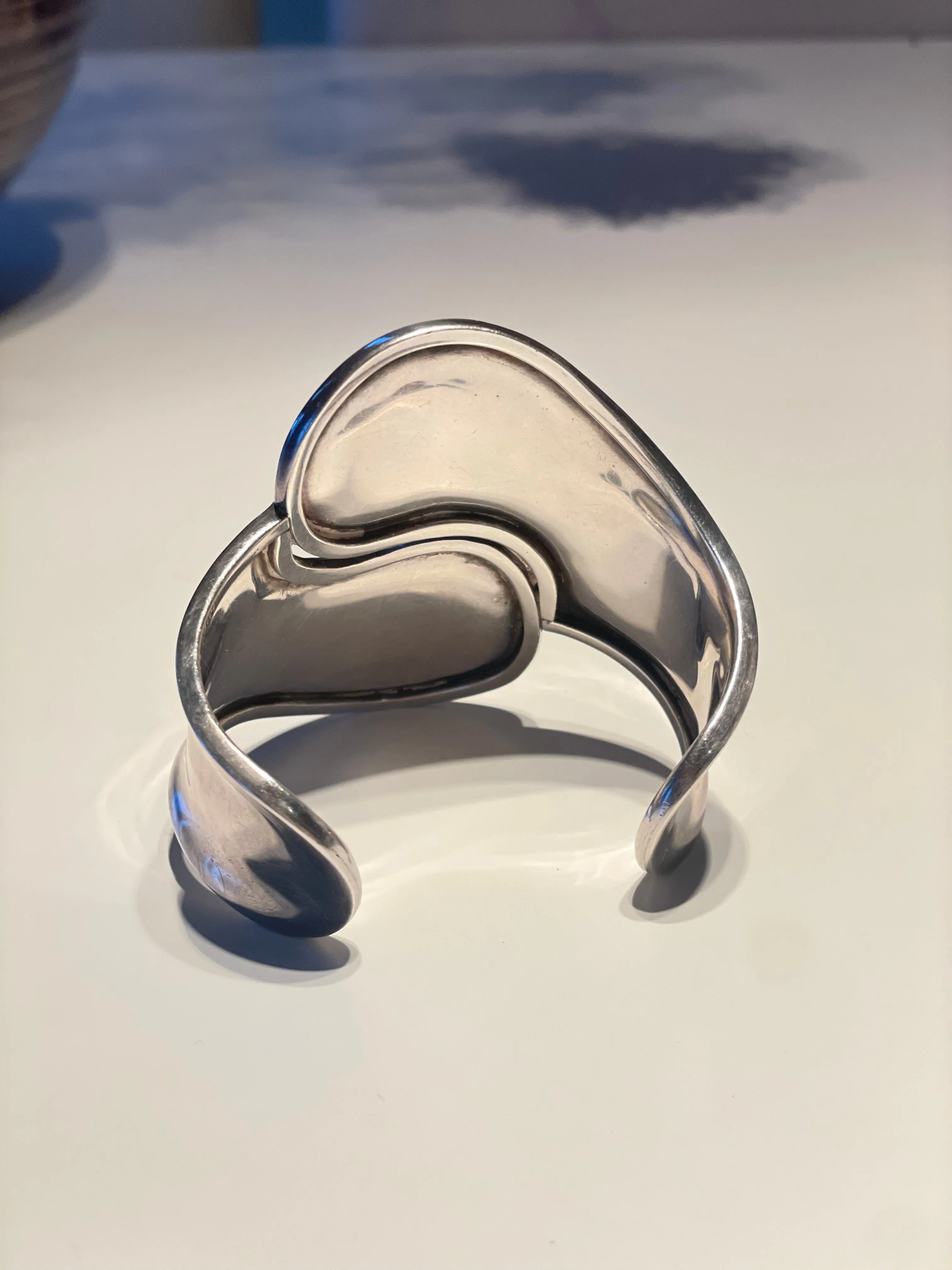 Vintage Sterling Silver Modernist Cuff Bracelet