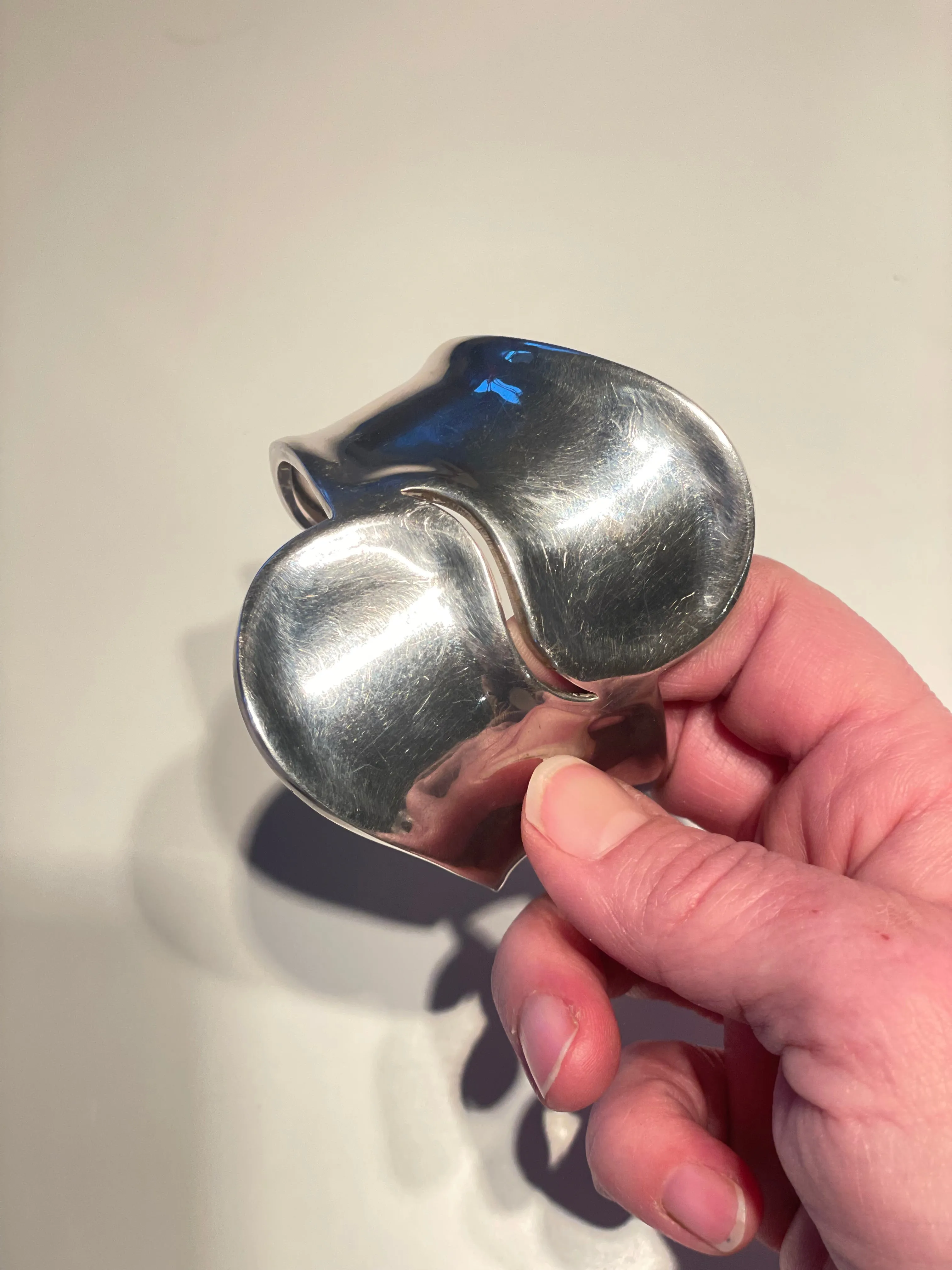 Vintage Sterling Silver Modernist Cuff Bracelet