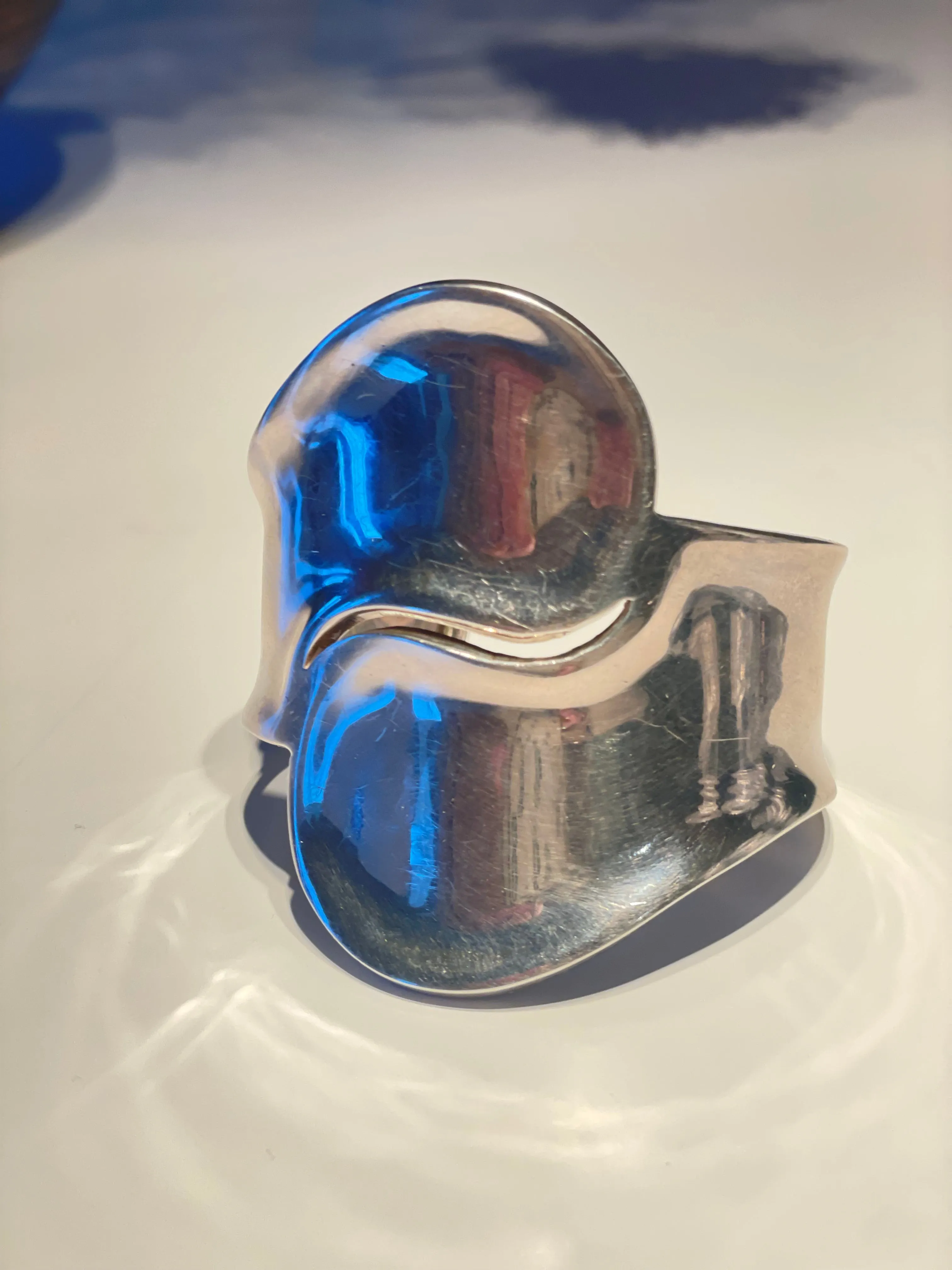 Vintage Sterling Silver Modernist Cuff Bracelet