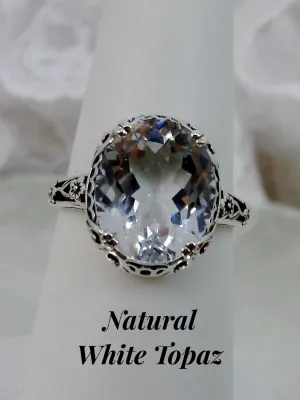 White CZ or Natural White Topaz Ring, Edwardian Jewelry #D70z