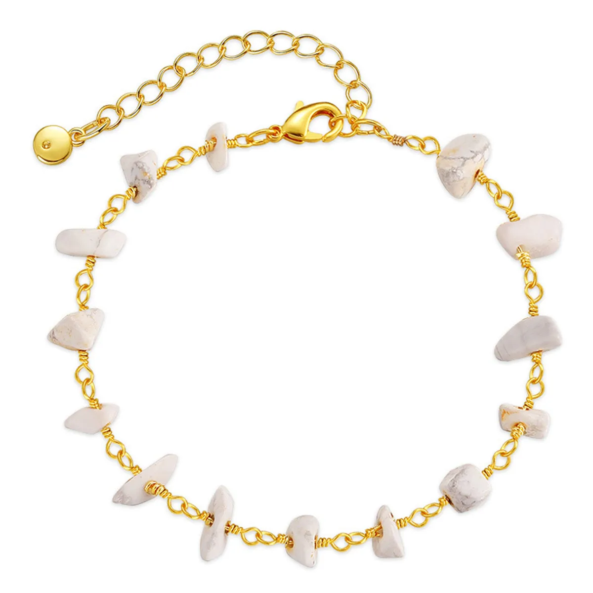 White Turquoise & 18K Gold-Plated Bracelet