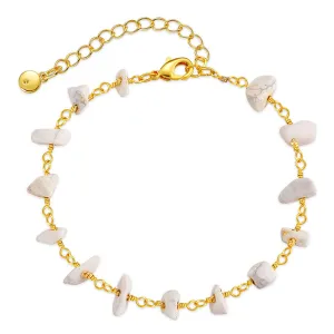 White Turquoise & 18K Gold-Plated Bracelet