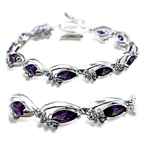 Women's Bracelets - 415701 - Rhodium Brass Bracelet with