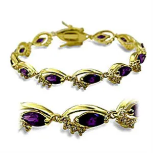 Women's Bracelets - 415703 - Gold Brass Bracelet with AAA
