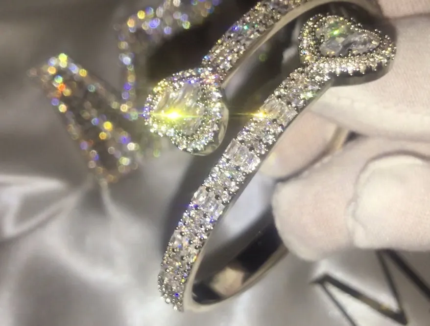 Womens Diamond Bracelet | Diamond Heart Bracelet | Diamond Bangle